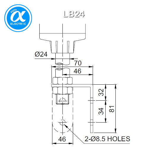 [큐라이트] LB24 / 액세서리/ Steel재질 타워램프 취부대